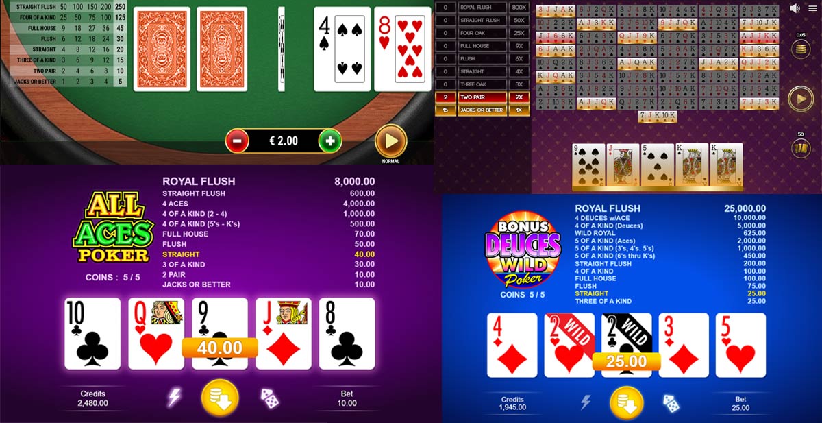 Video poker game in proccess